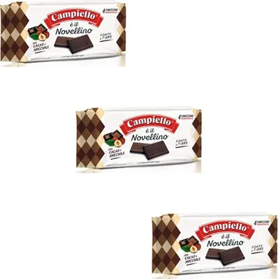 Produktbild von 3x Campiello Novellino cacao Kekse Kakao und Haselnuss 350g Kuchen Butterkeks