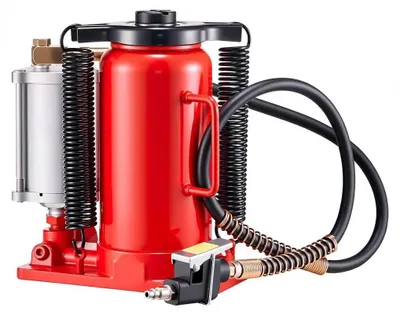 Produktbild von Hydraulischer pneumatischer Wagenheber - Flaschenwagenheber - 20 t Tragkraft - Hubbereich 26–49,5 cm - Mit Handpumpe - Für Auto und Transporter