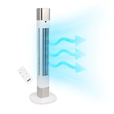 Produktbild von Princess Geräuscharmer Turmventilator - Höhe 103 cm - 3 Modi & 3 Geschwindigkeiten - Oszillation - Steuerbar per App (Weiss)