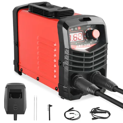 Obrázek produktu pro MMA elektrody, svařovací stroj - invertorový svařovací stroj 120A - svařovací stroj pro začátečníky - přenosný - červený