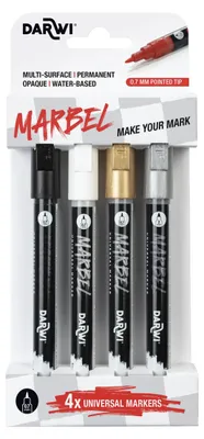 Produktbild von Darwi Marbelset 4 Markers 0,7mm Pastel DA0223001K01C