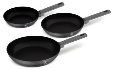 Immagine prodotto di Berlinger Haus Set di 3 padelle in alluminio forgiato antiaderente con manico ergonomico, pentole per induzione, , collezione antracite
