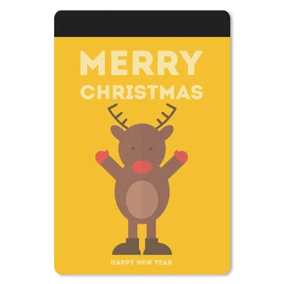 Produktbild von MuchoWow® Mauspad Mousepad Weihnachten - Zitate - Illustration - Rentier - Frohe Weihnachten - Gelb 18x27 cm - Mousepads - Maus Mat - Pad - Mausunterlage