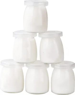 Produktbild von LATRAT Joghurtgläser, 6 Gläser mit Deckel, Schlagsahne, Dessertglas, Puddingglas, Inhalt 150 ml