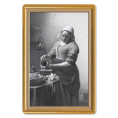 Produktbild von MuchoWow® Mauspad Mousepad Milchmädchen - Vermeer - Rahmen - Gold 18x27 cm - Mousepads - Maus Mat - Pad - Mausunterlage