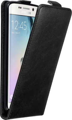Produktbild von Cadorabo Hülle für Samsung Galaxy S6 EDGE Schutz Hülle in Schwarz Flip Etui Handyhülle Case Cover
