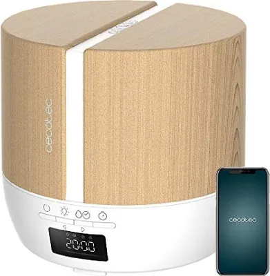 Obrázok produktu pre Cecotec Difuzér vôní PureAroma 550 Connected White Woody. Kapacita 500ml, LED displej, reproduktor, ovládanie cez Bluetooth