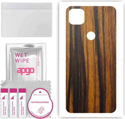 Produktbild von apgo Rückseite Schutzfolie, Skin, kompatibel mit Google Pixel 4a, Hinten Displayschutzfolie aus Vinylfolie, kratzfest, einfache Montage - Tigerwood