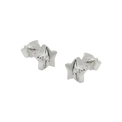Produktbild von Ohrstecker Ohrring 6mm Stern mit Zirkonia teilmatt Silber 925 silber 6mm