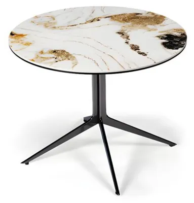 Produktbild von Tisch Designer Couchtisch Luxus Glastisch Kaffee Rund Wohnzimmer Holz Tisch