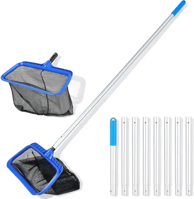 Immagine prodotto di Retino per piscina da 320 cm, con asta telescopica, a maglia fine, profondo 43,5 cm, per piscine