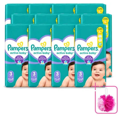 Produktbild von 12 x Pampers Active Baby Windeln Größe 3, 6-10 kg - Sparpackung - 12 Stücke