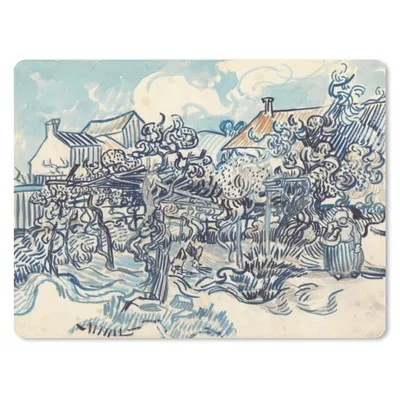 Produktbild von MuchoWow® Mauspad Mousepad Alter Weinberg mit Bäuerin - Vincent van Gogh 23x19 cm - Mousepads - Maus Mat - Pad - Mausunterlage - Schreibtischunterlage - Mauspad
