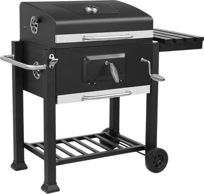 Produktbild von Holzkohle-Grill BBQ – Für Zuhause oder Camping – Kesselgrill – Für 5-10 Personen – Auf Rollen – Outdoor