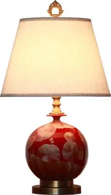 Produktbild von Fine Asianliving Chinesische Tischlampe Porzellan mit Lampenschirm E27 Orientalische Tischleuchte Keramik Nachttischlampen Schlafzimmer Wohnzimmer