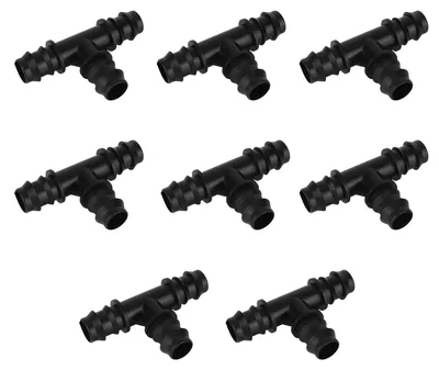 8er-Pack PEX-A T-Stücke 3/4"x3/4"x1/2" schwarz