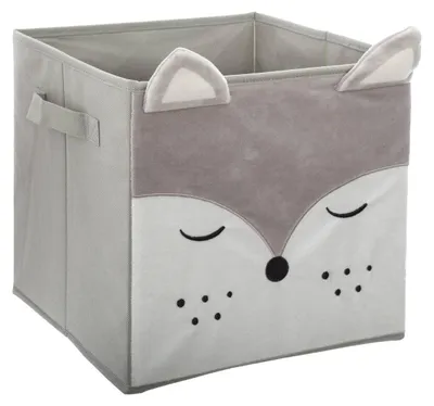 Image de Atmosphera - Boîte de rangement pour enfants Fuchs - Velours - Gris