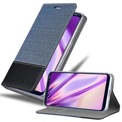 Immagine prodotto di Cadorabo Custodia per Nokia 9 PureView Custodia protettiva in blu Custodia per cellulare Custodia a libro Cover