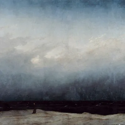 Zdjęcie produktu dla Caspar David Friedrich Art Print Obraz - Mnich nad morzem, 1808-1810 (70 x 70 cm)