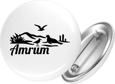Produktbild von Huuraa Button Amrum Strandmotiv 25mm rund mit Sicherheitsnadel Ansteckbutton Geschenkidee