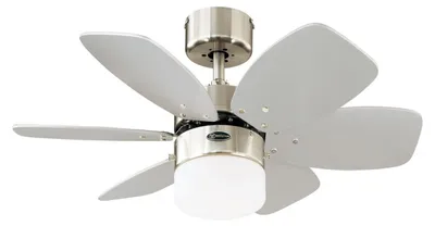Image de Ventilateur de plafond avec éclairage et chainettes Flora Royale Chrome 76 cm