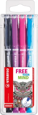 Produktbild von STABILO Fineliner sensor 4er Kunststoff Etui "COLORTANGLE"