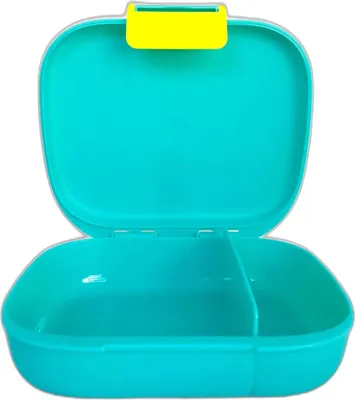 Immagine prodotto di Scatola per il pranzo con divisori - 1 2 3 pezzi - per bambini - turchese/giallo