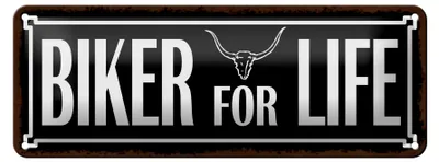 Produktbild von Blechschild Spruch 27x10cm Biker for life Dekoration
