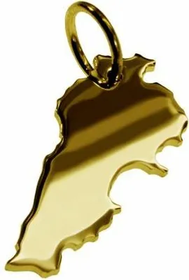 Image de Pendentif carte du Liban en or massif 333 jaune