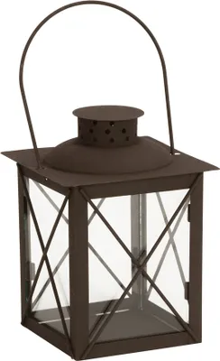 Produktbild von Kleine Laterne WINSTON braun dunkelbraun Metalllaterne H16cm zum Hängen