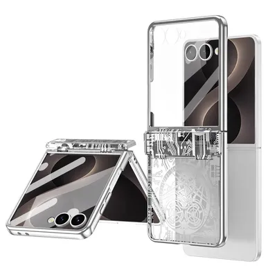 Image de Étui de luxe galvanisé pour Samsung Galaxy Z Flip 8, avec protection de charnière, couleur argent