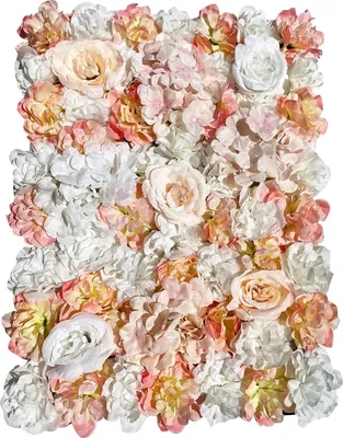 Produktbild von Künstliche Blumenwand-Paneele - 3D Seidenrosen Hintergrund - 40×60 cm - 5er-Set - Handgefertigt, Indoor, für Hochzeit & Bridal Shower - Champagner