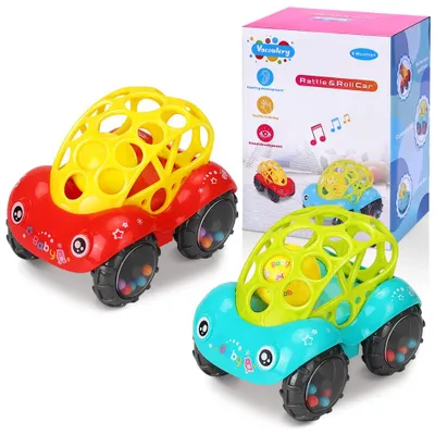 Produktbild von Babyrassel Auto Set, 2-teilig, flexibel, für Babys 6-12 Monate