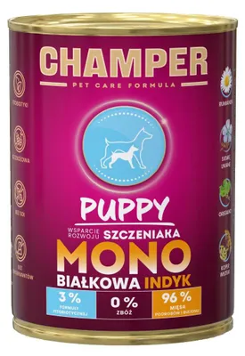 Productafbeelding van CHAMPER Puppy Monoproteïne Kalkoen - Natvoer voor puppy's - 400g