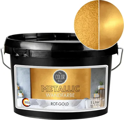 Produktbild von Viva Decor My Color Room Metallic Wandfarbe Rot-Gold 1 l, Effektfarbe für Wände & Decken innen, wasserbasiert, hochdeckend & abriebfest