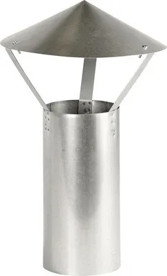 Produktbild von Ofenrohr mit Regenhut Bertrams Ø 100 mm feueraluminiert silber