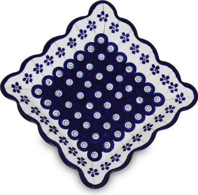 Produktbild von Original Bunzlauer Keramik Frühstücksteller flach viereckig 16,4x16,4x2,5 cm im Design 166a