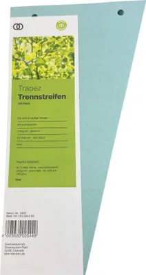 Produktbild von Trennstreifen oeco 1430 12,5/6,5x24cm blau 100 Stück Packung mit 20 Stück