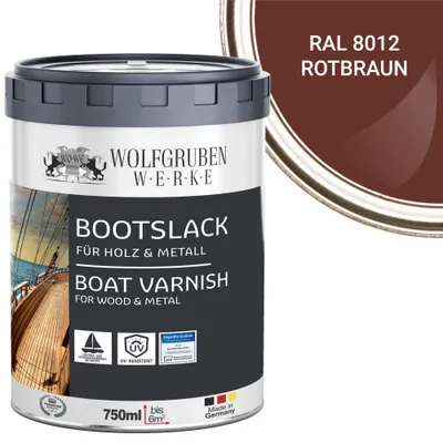 Produktbild von Bootslack Parkettlack Schiffslack Holzlack Seidenglänzend für Holz Boot Schiff W400 Rotbraun - 750ml