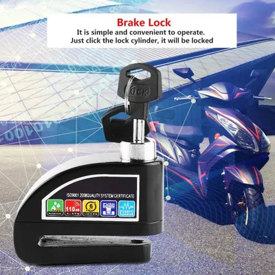 Zdjęcie produktu dla QC01877-02Skuter motocyklowy Rower Antykradzieżowa blokada hamulca tarczowego System alarmowy Czarny