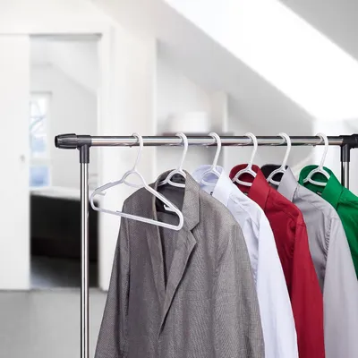 Productafbeelding van Famanu antislip kledinghangers voor broeken en jurken - set van 2 - wit