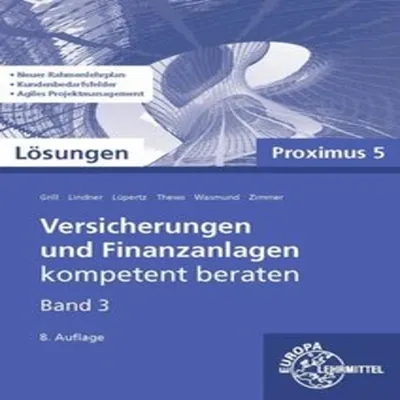 Immagine prodotto di Lösungen zu 22185 Versicherungen und Finanzanlagen, Band 3, Proximus 5