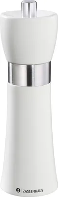 Zdjęcie produktu dla Zassenhaus 021462, Młynek do soli i pieprzu, Biały, Ceramika, Pieprz, Sól
