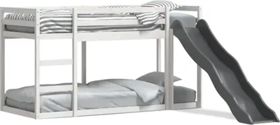 Obrázek produktu pro vidaXL Patrová postel se skluzavkou a žebříkem bílá 90x190 cm z masivního borovicového dřeva