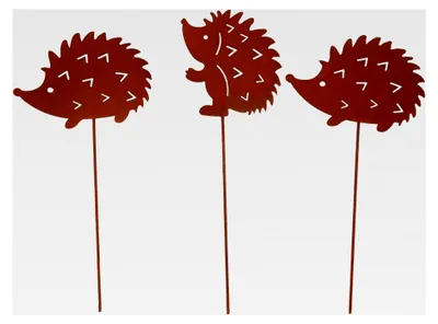 Produktbild von Garten Igel Gartenstecker 3er Set, Gartendekoration Rostoptik, Roststecker aus Edelrost Metall für Garten, Terrasse, Balkon und Blumentopf