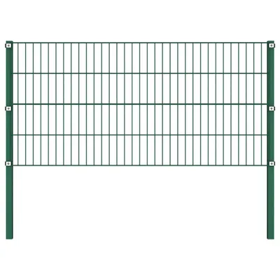 Image de Panneau de clôture avec poteaux fer 1,7 x 0,8 m Vert
