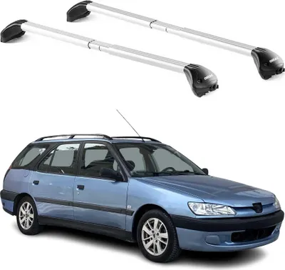 Image de Barres de toit pour Peugeot 306 307 308 Wagon 1994-2014 Gris Argenté 2x ABE