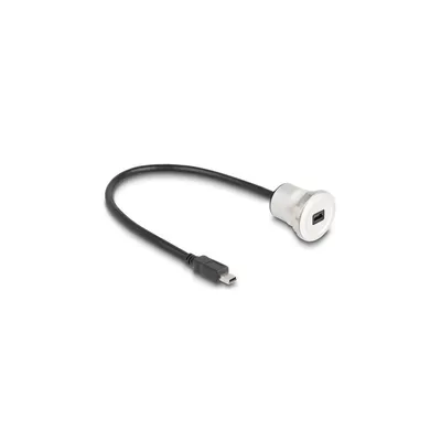 Zdjęcie produktu dla DeLOCK 88186, 0,3 m, Mini-USB B, Mini-USB B, USB 2.0, Czarny, Srebrny
