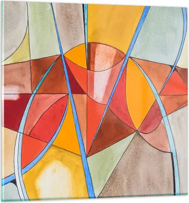 Produktbild von Bilder auf glas - Abstraktion modern - 30x30cm - Glasbilder - Wandbilder - Kunstdruck - zum Aufhängen bereit - Wanddekoration aus Glas - Glas Bilder - Wandbild auf Glas - Einteilig - GAC30x30-3960