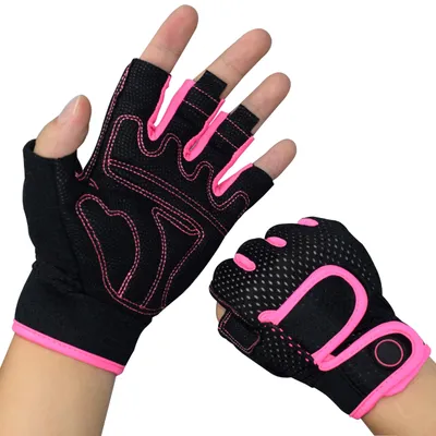 Immagine prodotto di Guanti da fitness traspiranti, taglia M, rosa, per allenamento della forza